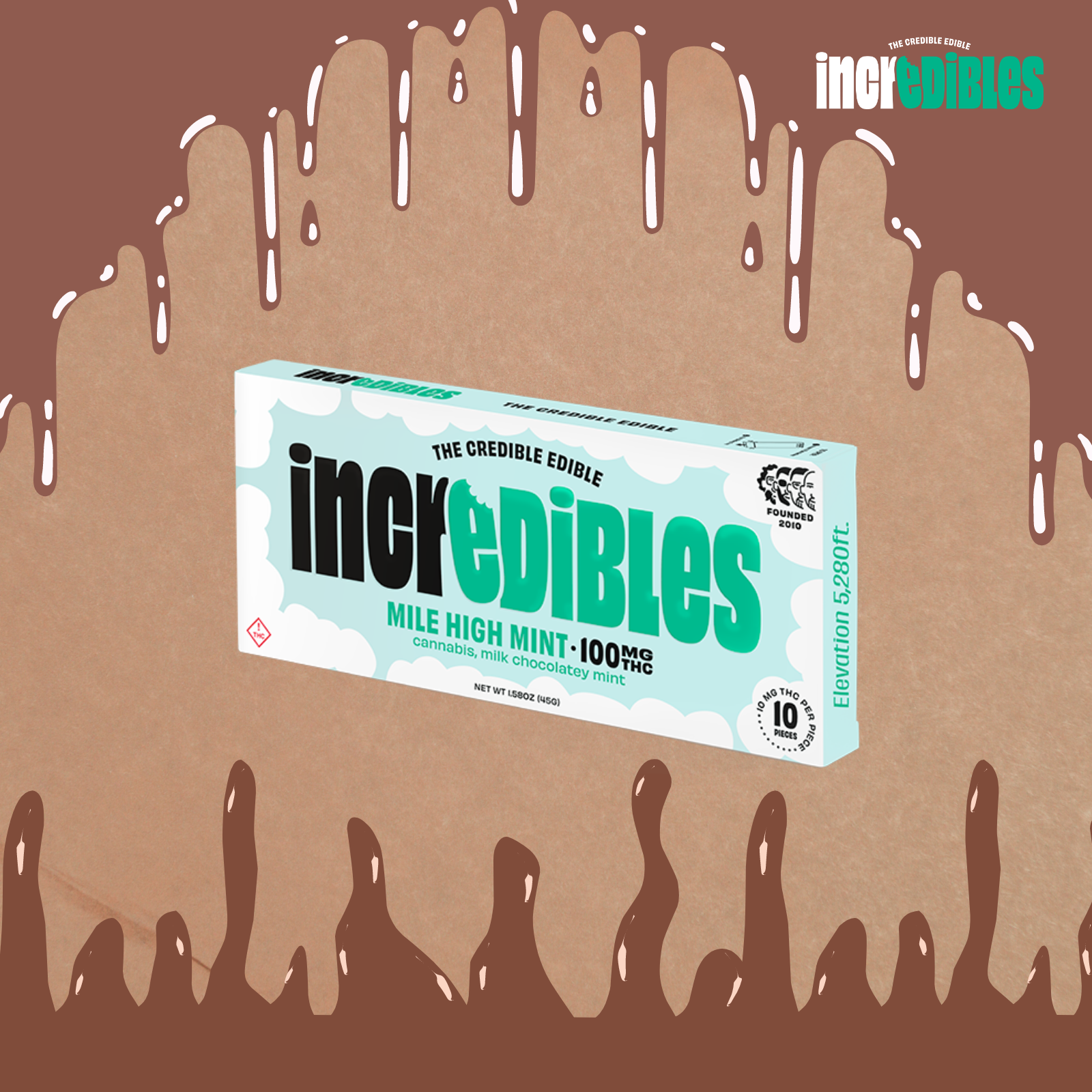 Photograph of product: Incredibles Chocolate | Mile High Mint | 100mg