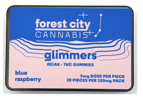Photograph of product: Forest City Oui'd | Blue Raspberry | Glimmers | 100MG  (5mg ea)