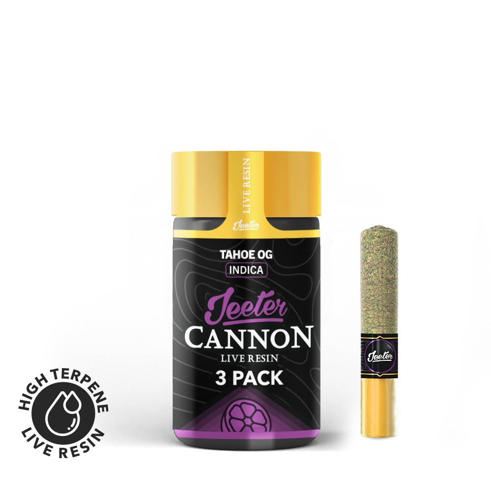 Photograph of instaPanelPhoto: Jeeter Tahoe OG 3pk Live Resin Infused Cannon Rec