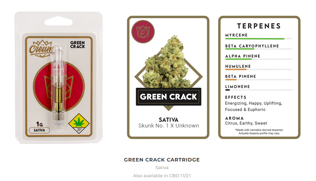 Photograph of product: The Cream - 1:1 Green Crack - DOH Cartridge