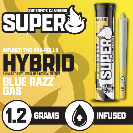 Photograph of product: Blue Razz Gas Infused Preroll [B49]