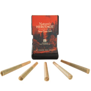 Photograph of product: Nature's Heritage Orange Biscuits 5pk Infused Prerolls