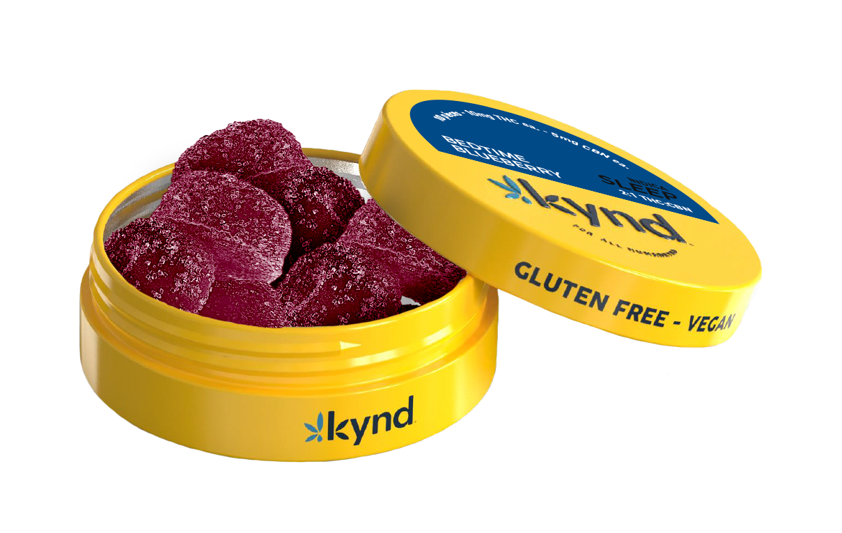 Photograph of product: Kynd Bedtime Blueberry (I) Sleep Gummies 2:1 CBN 10mg 10pk