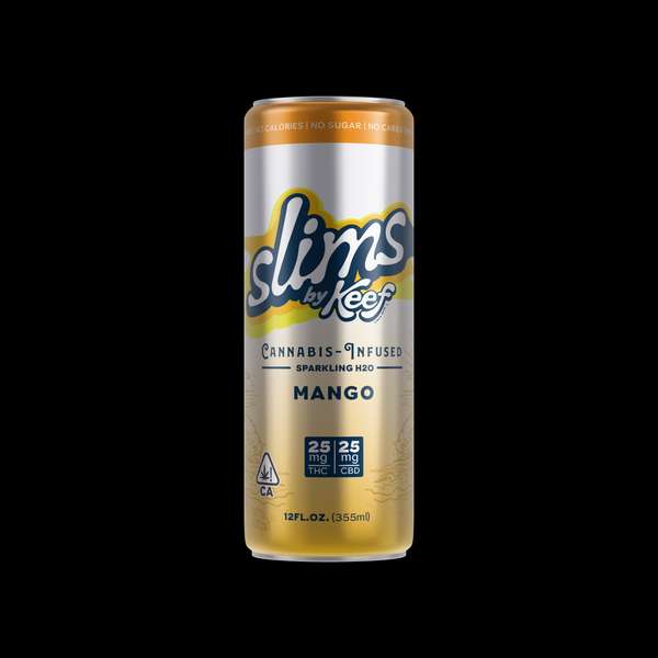 Photograph of product: SLIMS 25:25 MANGO CBD SPARKLING WATER 12OZ