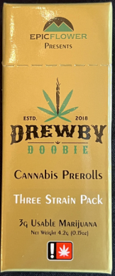 Photograph of product: EPIC FLOWER - PREROLL - 6PK - 0.5G - Oui'd / Oui'd / HYBRID - OMG & COCONUT MILK & WHITE CHOC CHIP