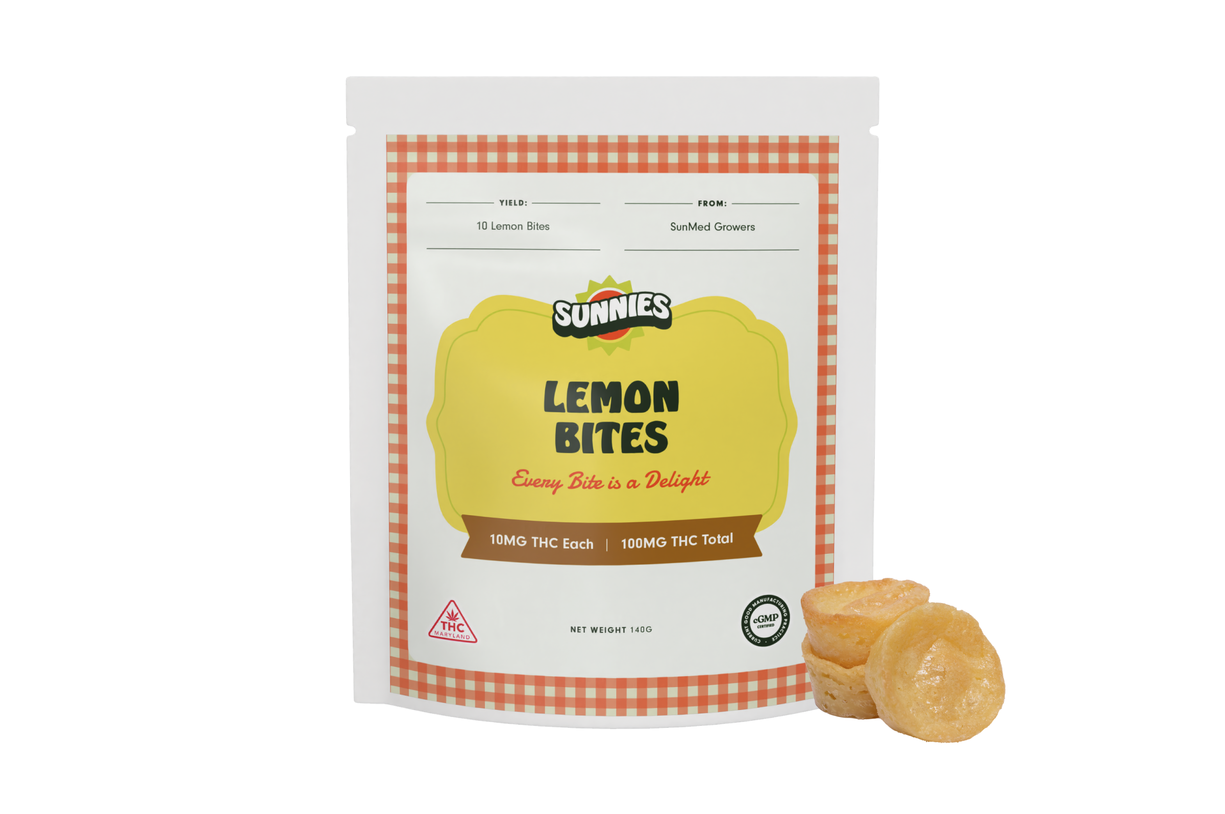 Photograph of product: Sunnies Lemon Bites 10mg