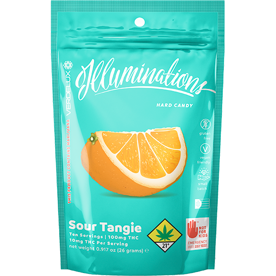 Photograph of product: Verdelux Illuminations Sour Tangerine Hard Candy Edibles 100mg