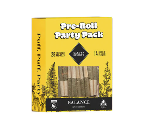 Photograph of product: Garden Society | Balance | Green Apple Gas | Party Pack | Pre-Roll 28pk | 14g