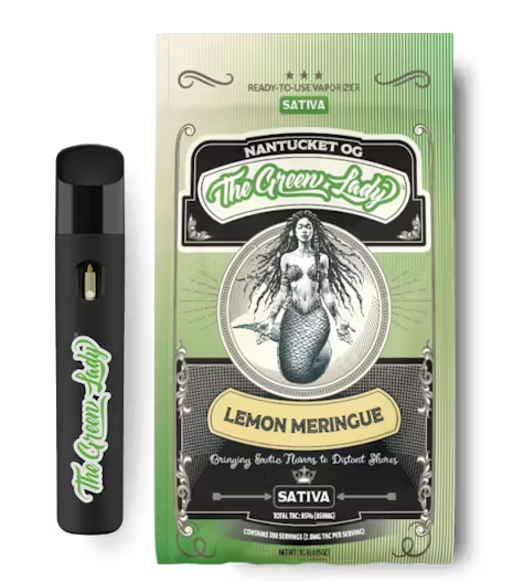 Photograph of product: The Green Lady | Lemon Meringue | Oui'd | Disposable Vape | 1g