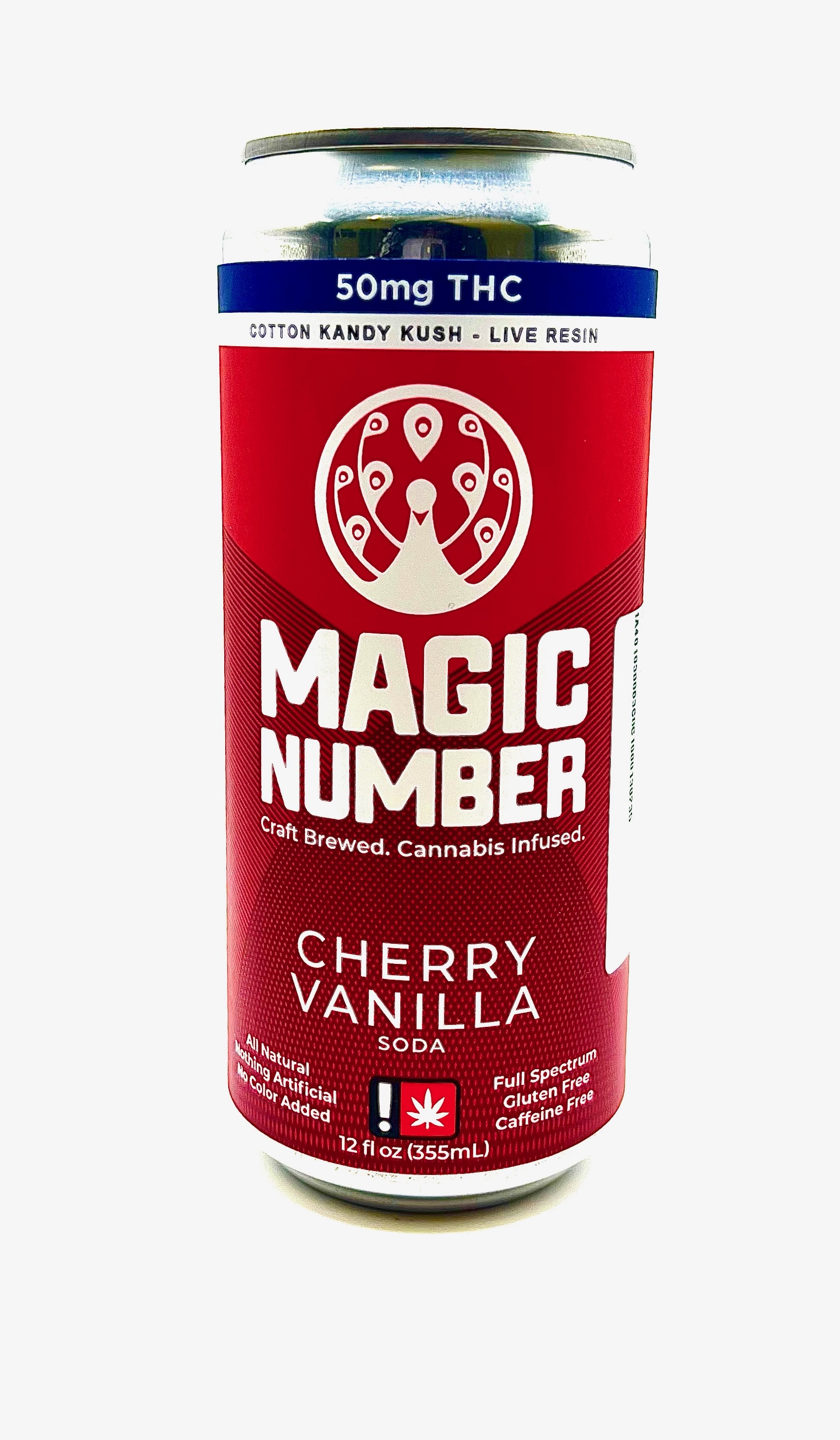 Photograph of product: Magic Number | Cherry Vanilla | TH-oui | Live Resin | 50mg Infused Soda
