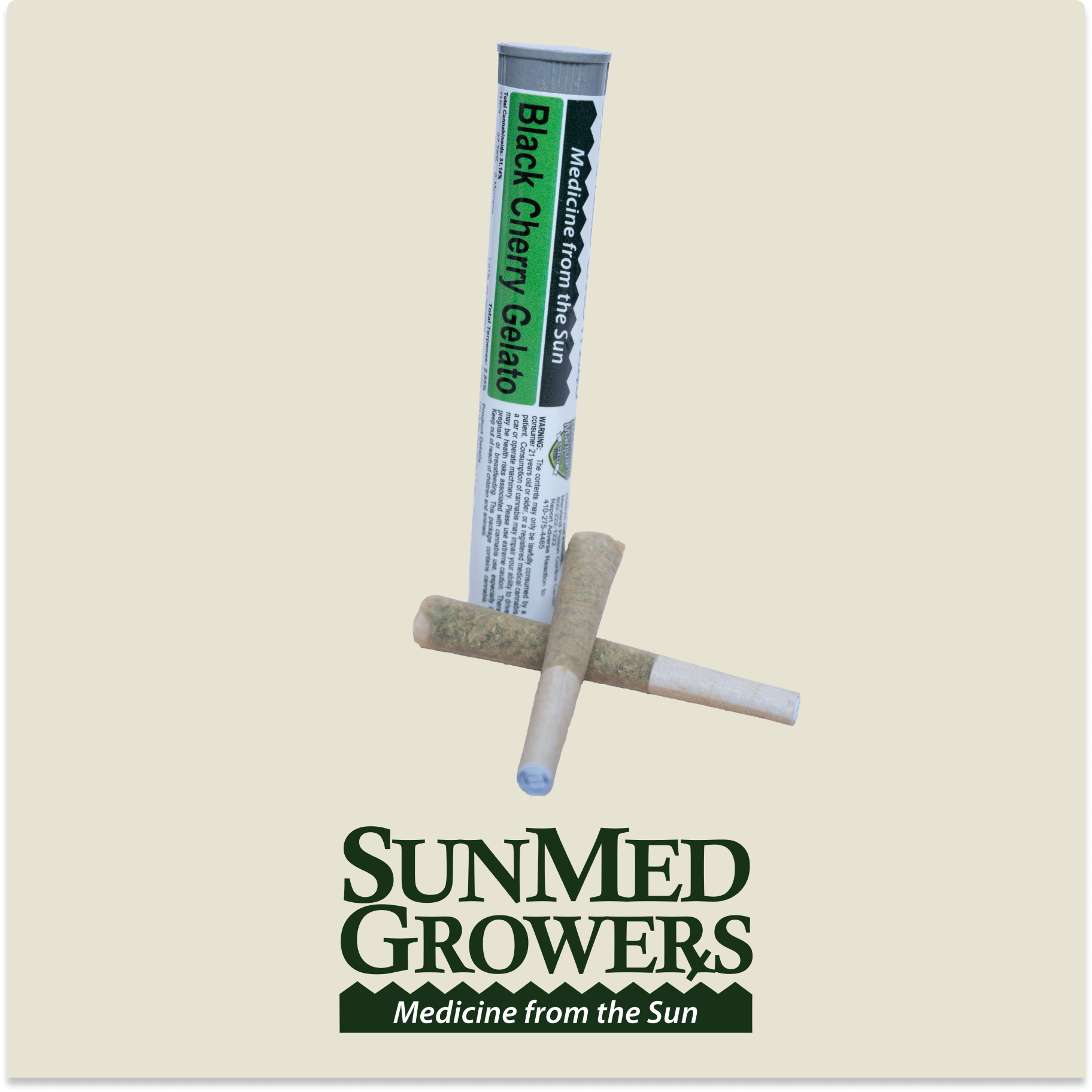 Photograph of product: SunMed: Black Cherry Gelato Pre-Roll 2 Pack