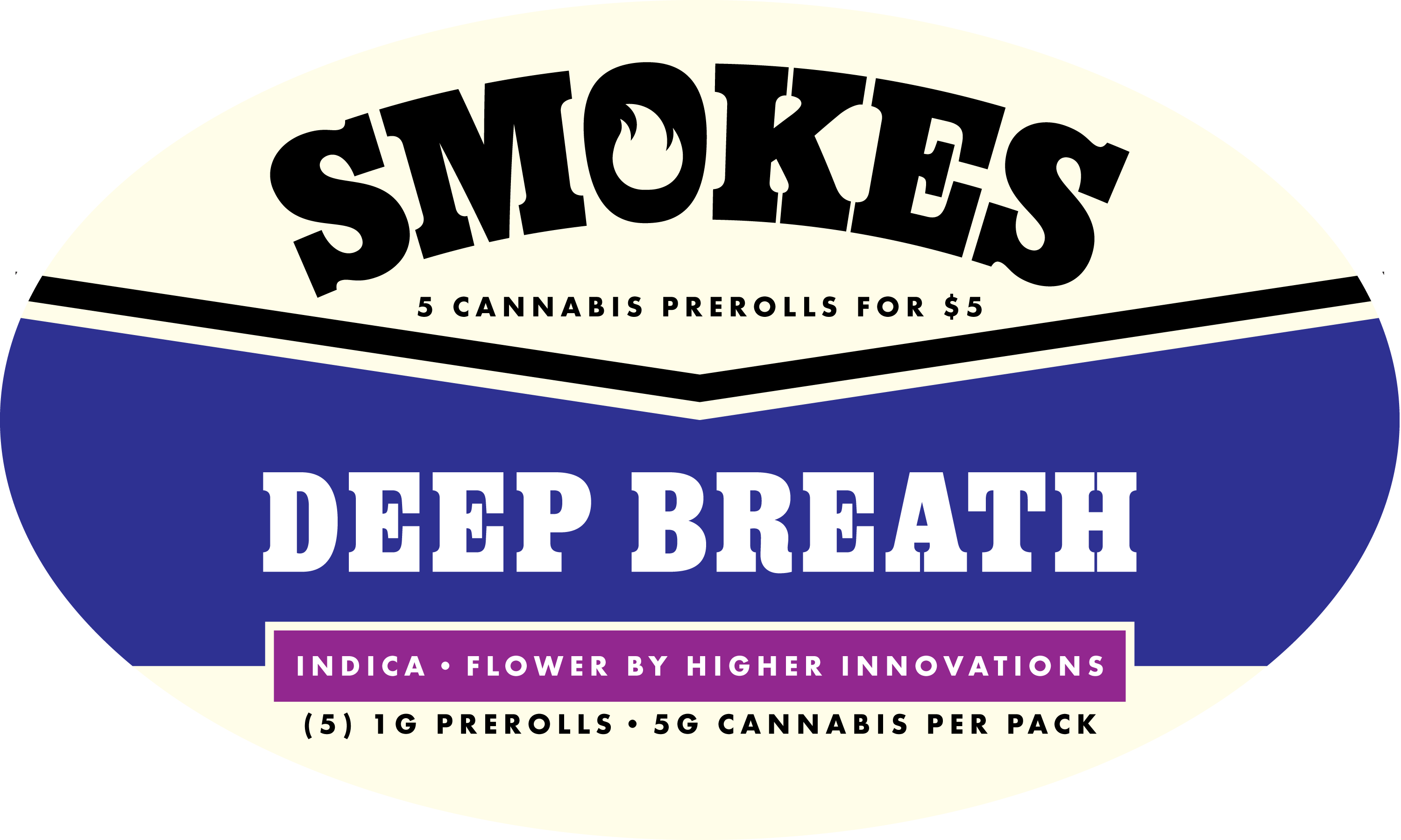 Photograph of product: Smokes | Deep Breath | 5pk/ Non Infused Prerolls