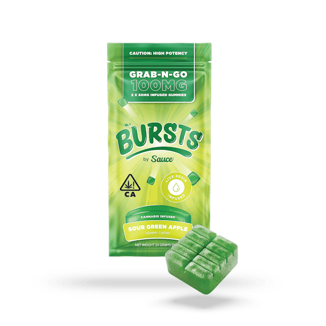 Photograph of product: Sour Green Apple | Live Resin 2pk Gummies 100mg