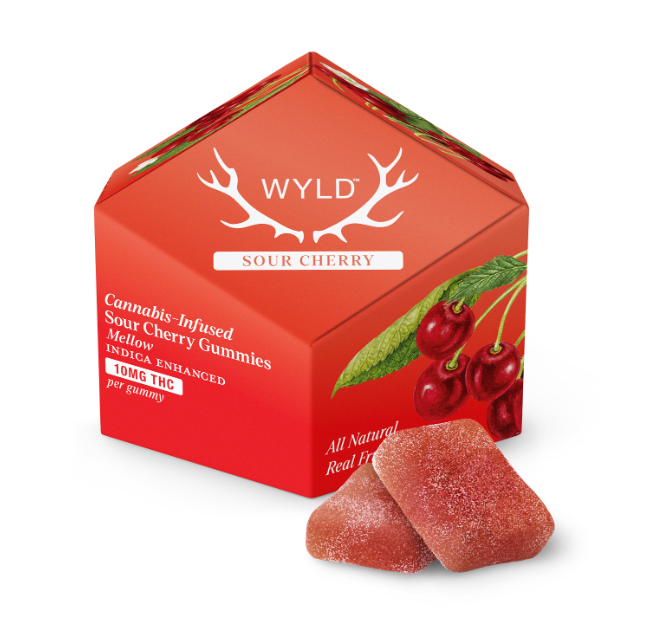 Photograph of product: Wyld Gummies 100mg - Indica Sour Cherry