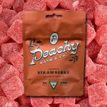 Photograph of product: Peachy - 200MG Rosin Gummies - Strawberry