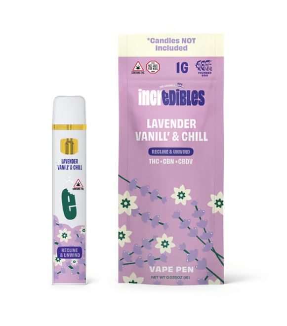 Photograph of product: Incredibles: Lavender Vanilla | Disposable | TH-oui:CBDV:CBN
