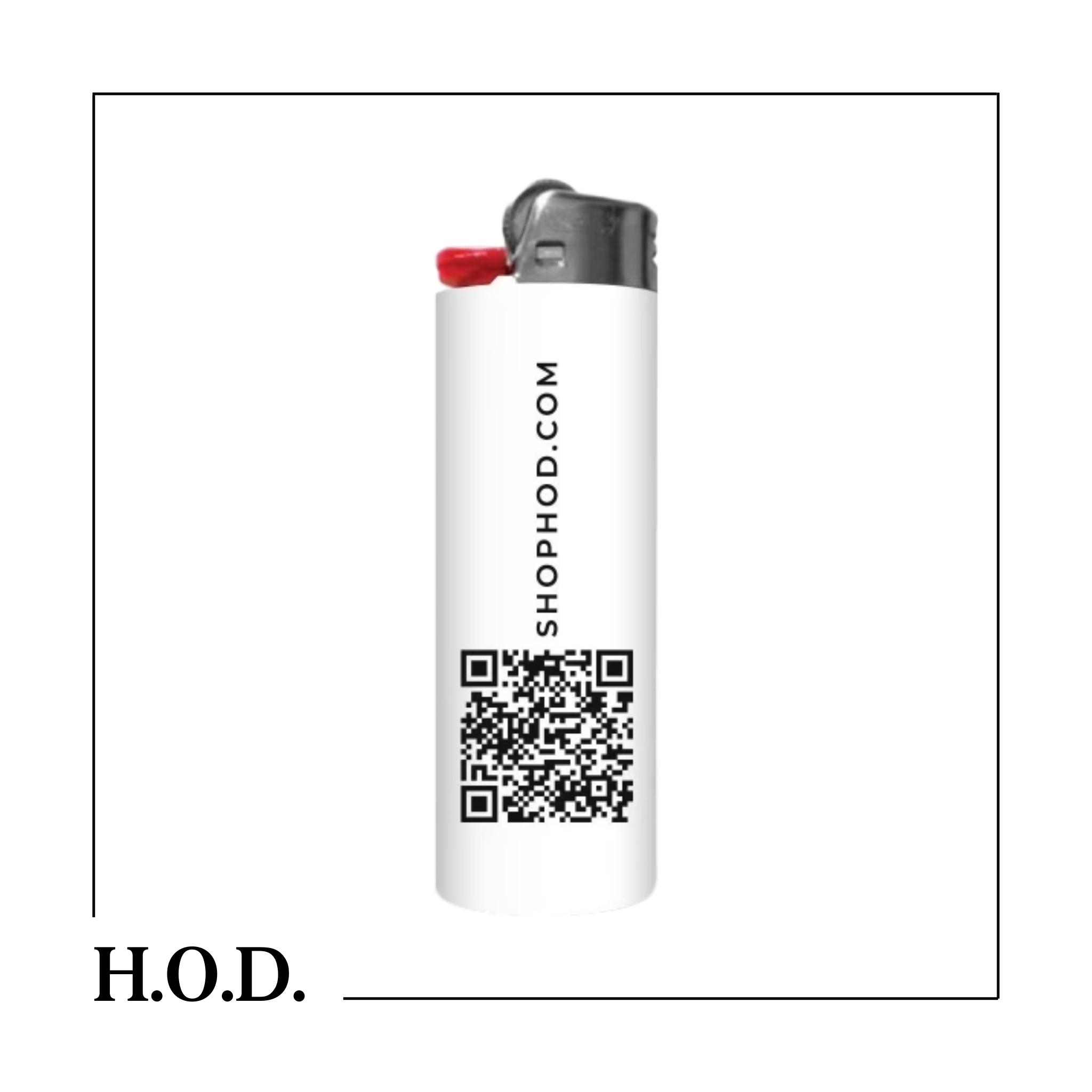 Photograph of product: H.O.D. OG QR White/Black Bic Lighter