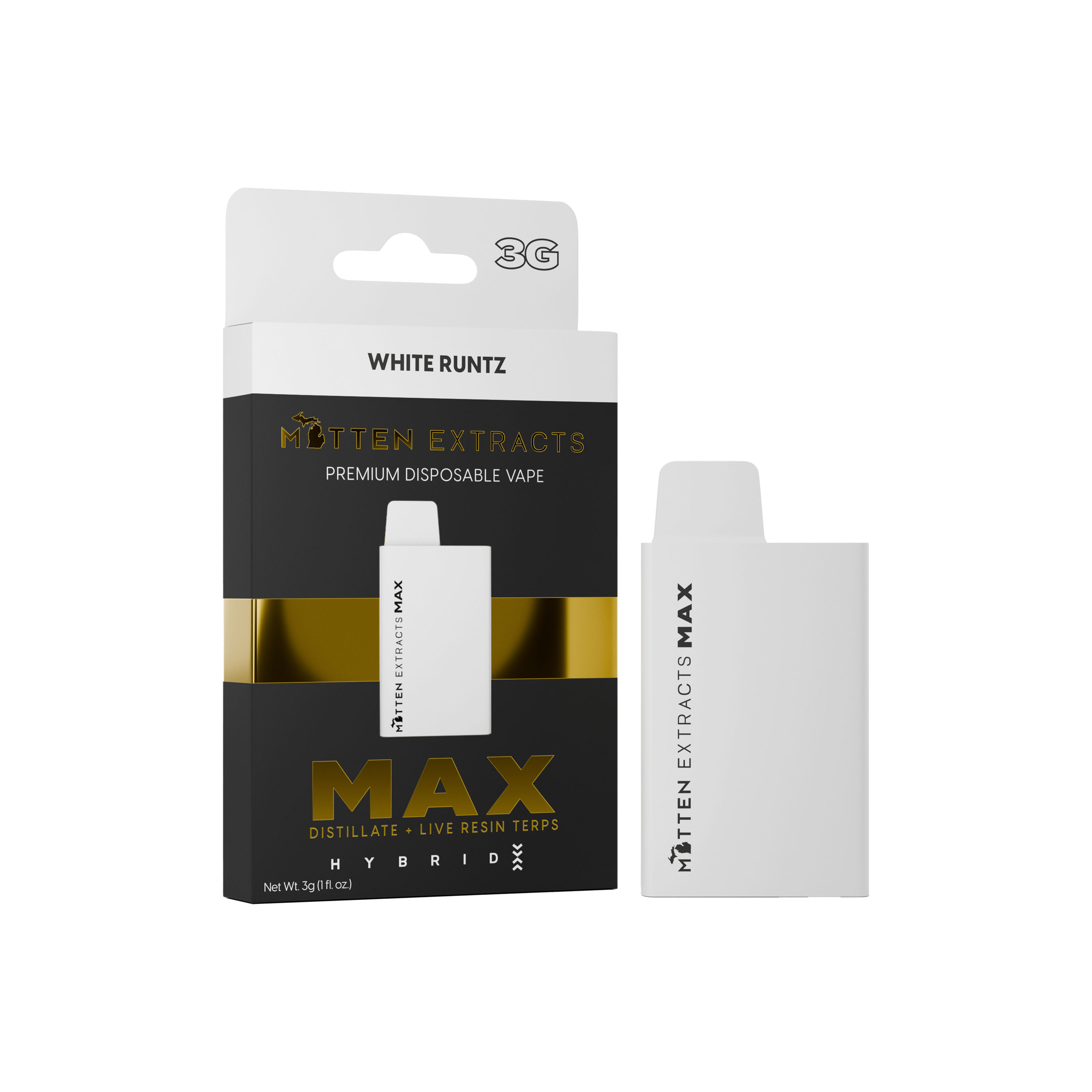 Photograph of product: Mitten Extracts - White Runtz Disposable 3g