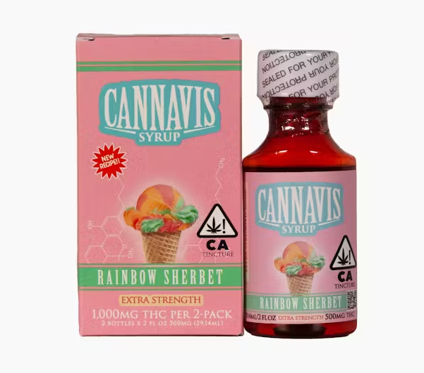 Photograph of Product: Cannavis Rainbow Sherbet Syrup 2PK 1000mg 4oz