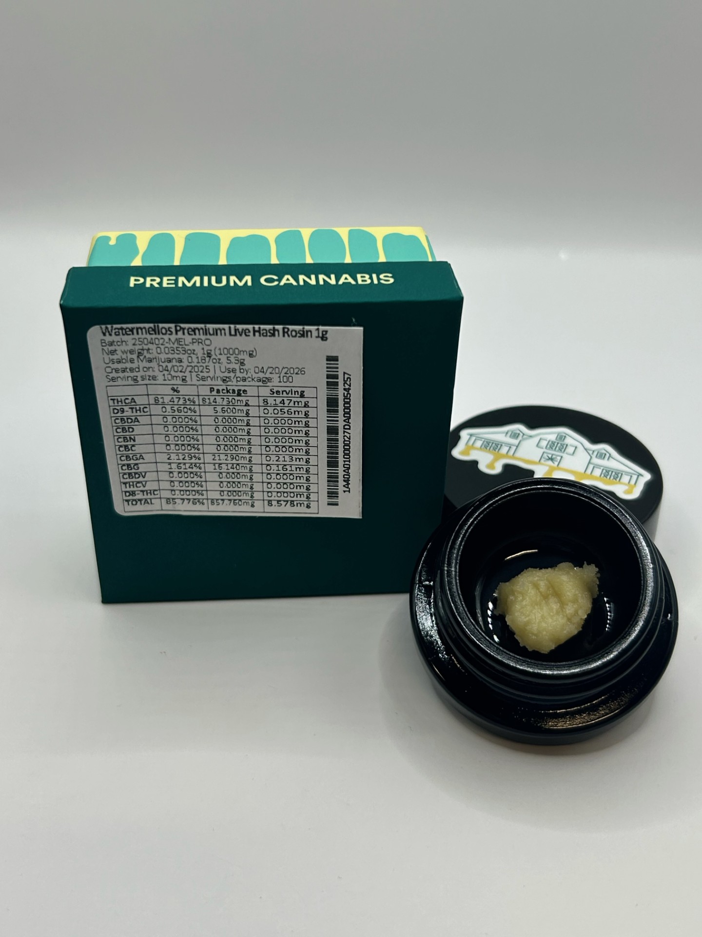 Photograph of product: Bountiful Farms | Watermellos Premium Live au chocolat Rosin | 1g