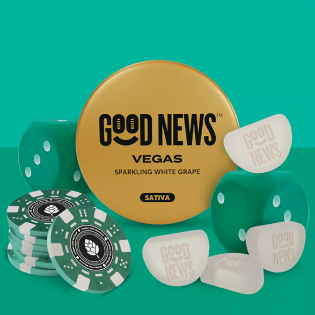 Photograph of product: Good News Gummies Vegas Sparkling White Grape  (S) 100mg