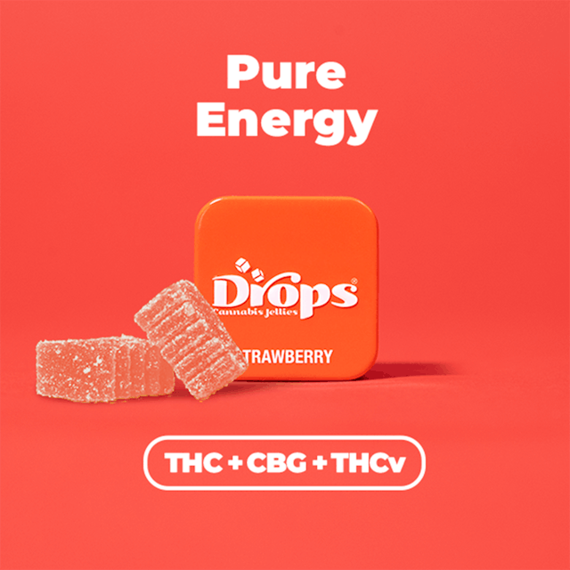 Photograph of product: Drops 2pcs | Live Rosin Gummies |Strawberry - 