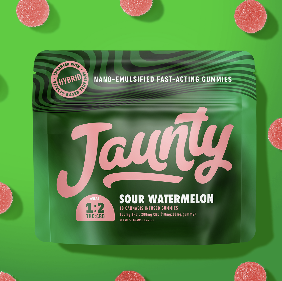 Photograph of product: Sour Watermelon Gummies 2pk (10mg each)