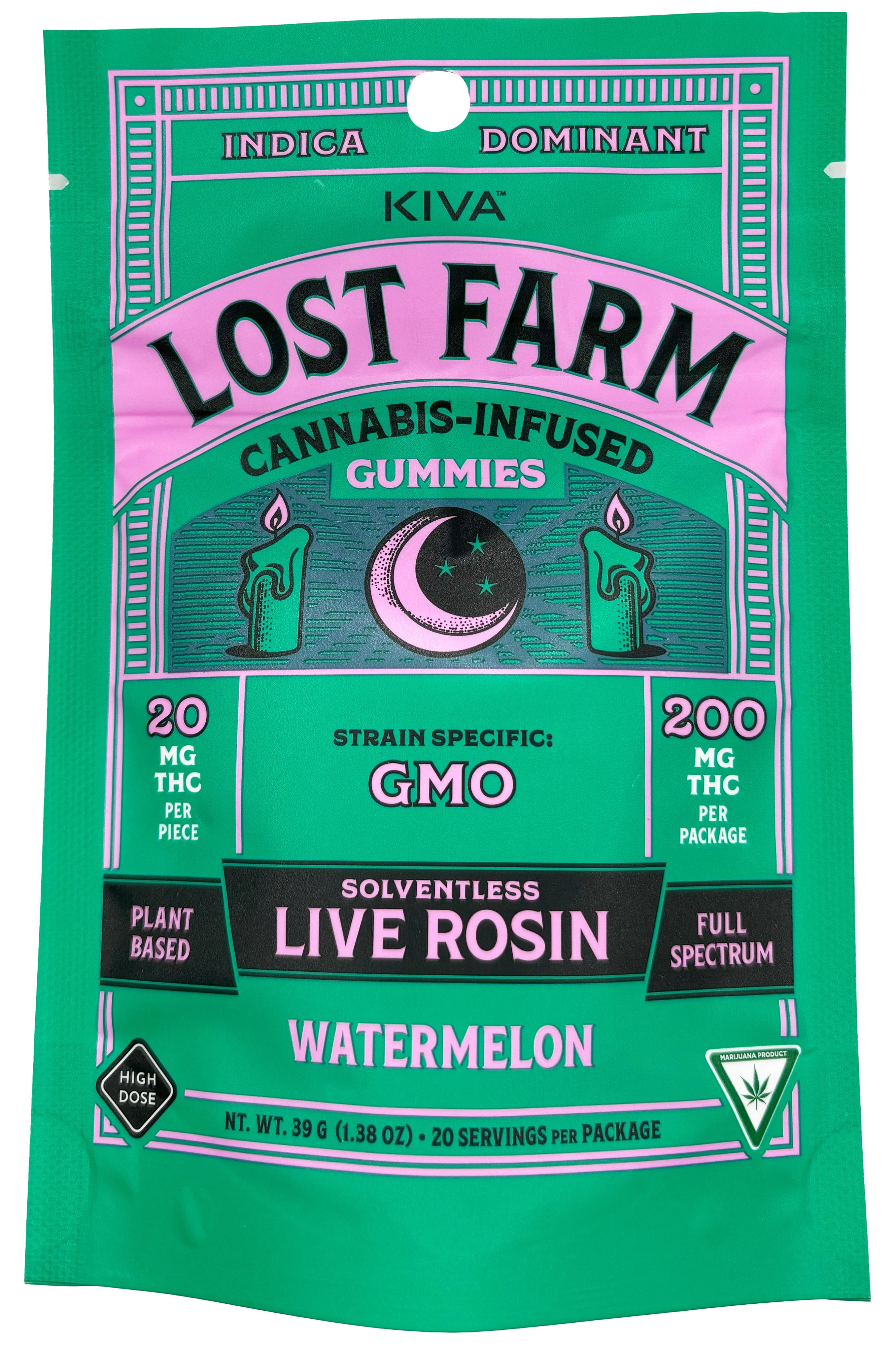 Photograph of product: Lost Farm | Watermelon | Live Rosin Gummy Edible | 200mg TH-oui