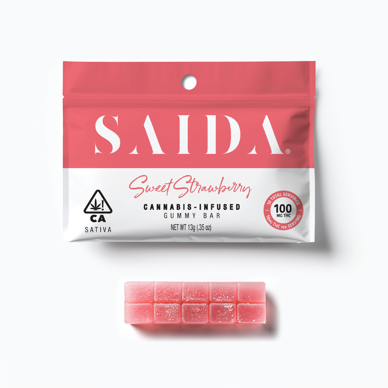 Photograph of product: 100mg Sweet Strawberry (Oui'd) Gummy Bar [V] $6