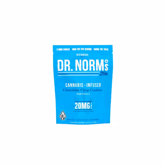 Photograph of product: Chocolate Chip Cookies [H] I 100mg (5pk) Cookies I Dr. Norms