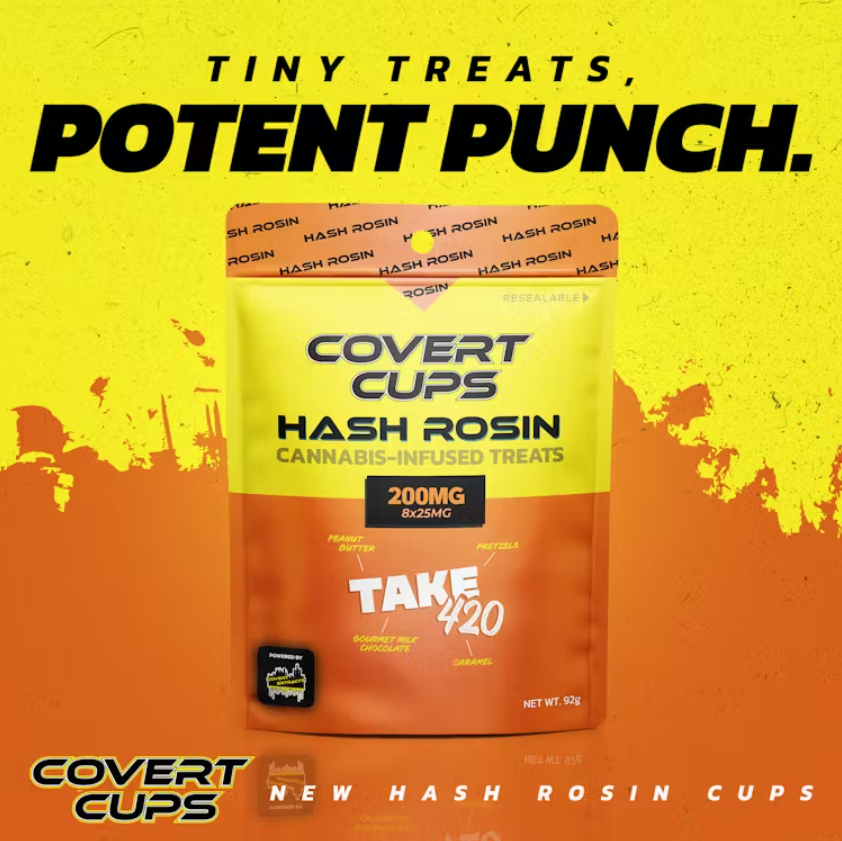 Photograph of product: Covert Cups - Chocolate - 200mg au chocolat Rosin - Take 420