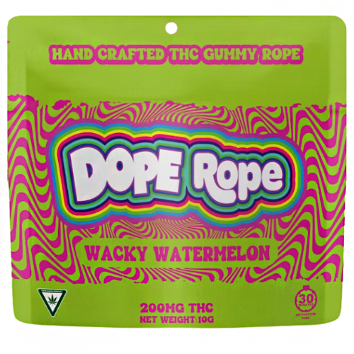 Photograph of product: Dope Rope Wacky Watermelon Gummy Rope 200mg TH-oui