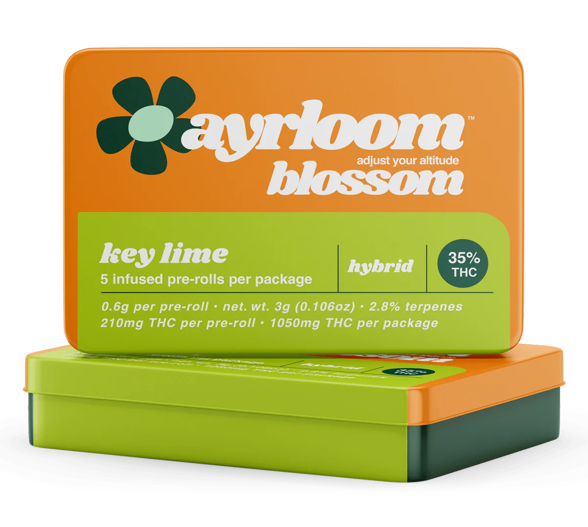 Photograph of Product: Ayrloom AU- Pre-Roll 0.6 - 5pk - Key Lime