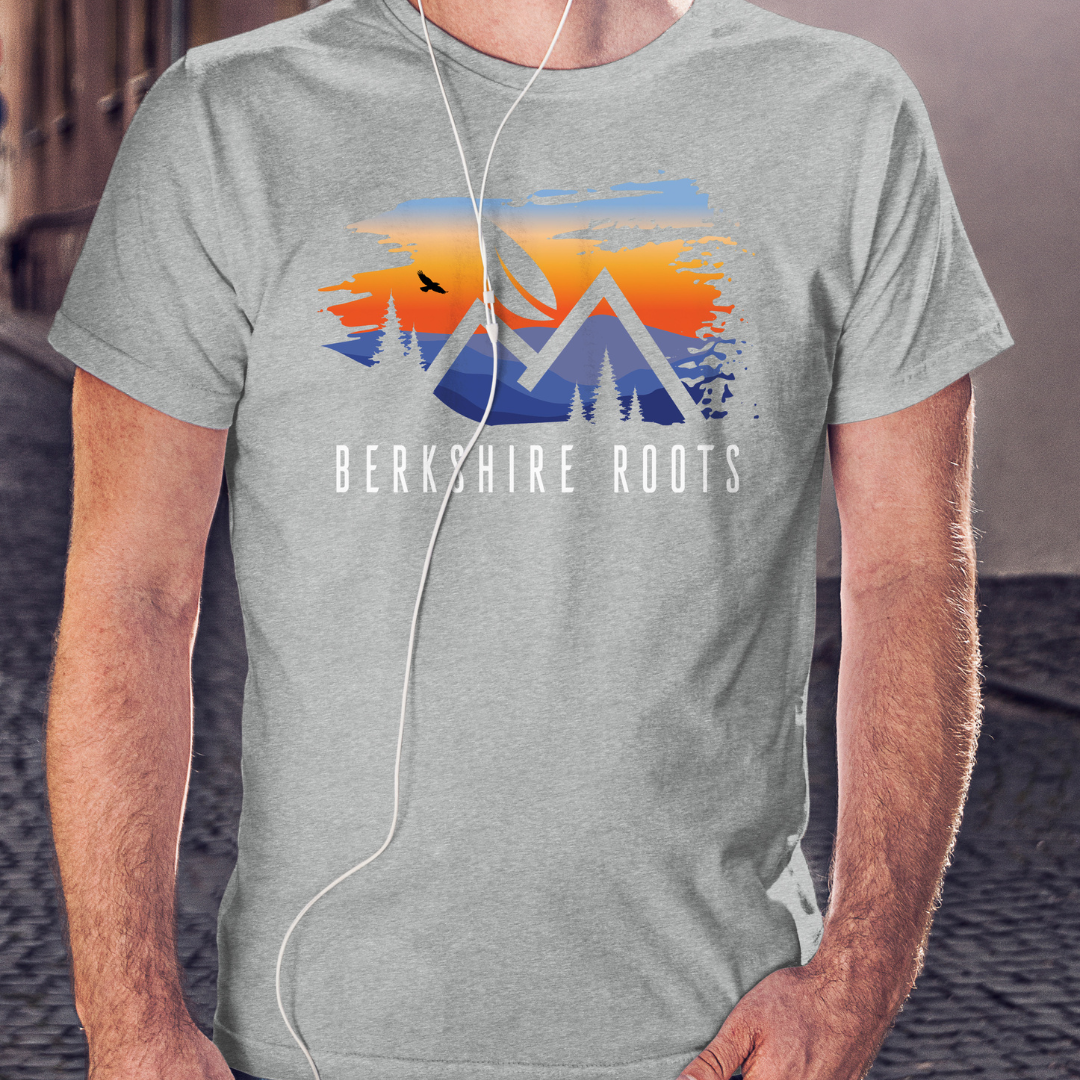 Photograph of product: Heather Grey Sunset T-Shirt- Small