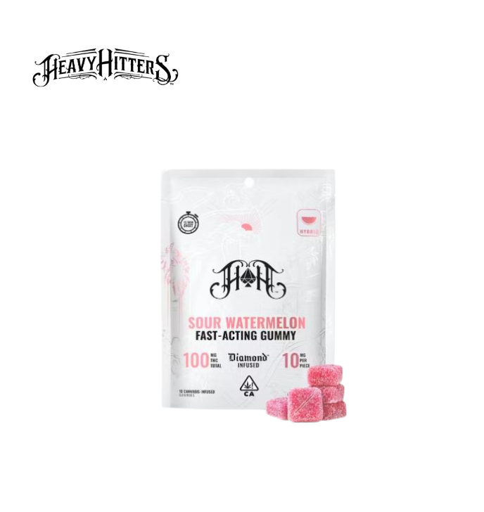 Photograph of product: SOUR WATERMELON 100MG FAST ACTING 5 PACK GUMMIES