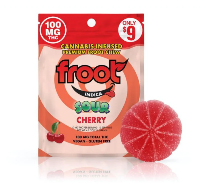 Photograph of product: Froot Sour Gummy Cherry 100mg	           23