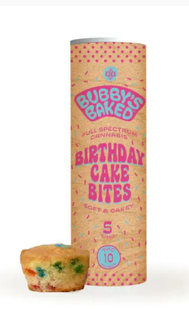 Photograph of product: Bubby's Baked Birthday Cake Bites 10mg 5-pack