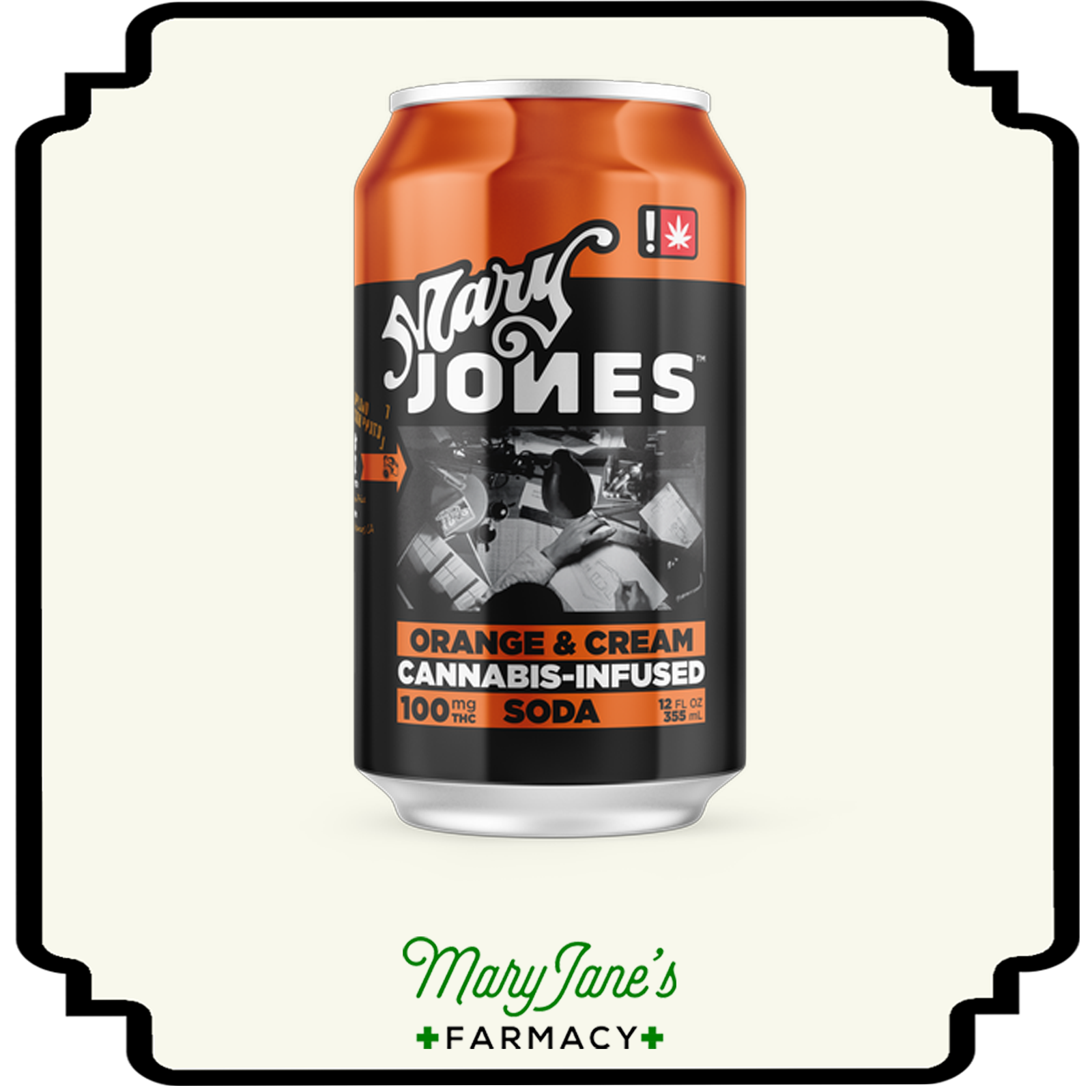 Photograph of product: Orange & Cream Infused Soda | 100mg