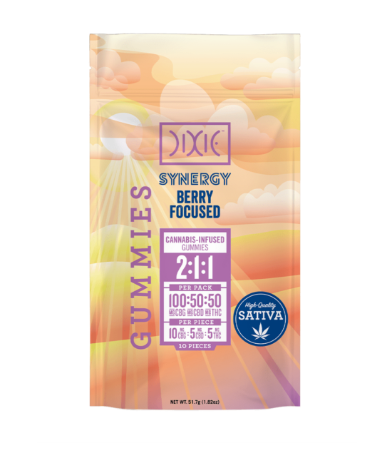 Photograph of product: Dixie Gummies 2:1:1 Berry Focused 100MG