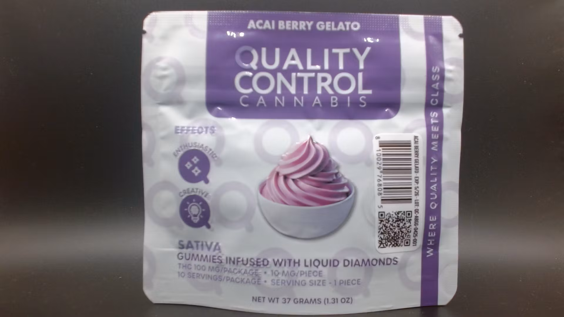 Photograph of product: Quality Control | Acai Berry Gelato | 100MG Gummies