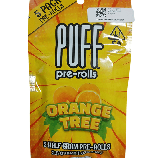Photograph of product: Puff - Orange Tree MultiPack Preroll 2.5g 5CT - 