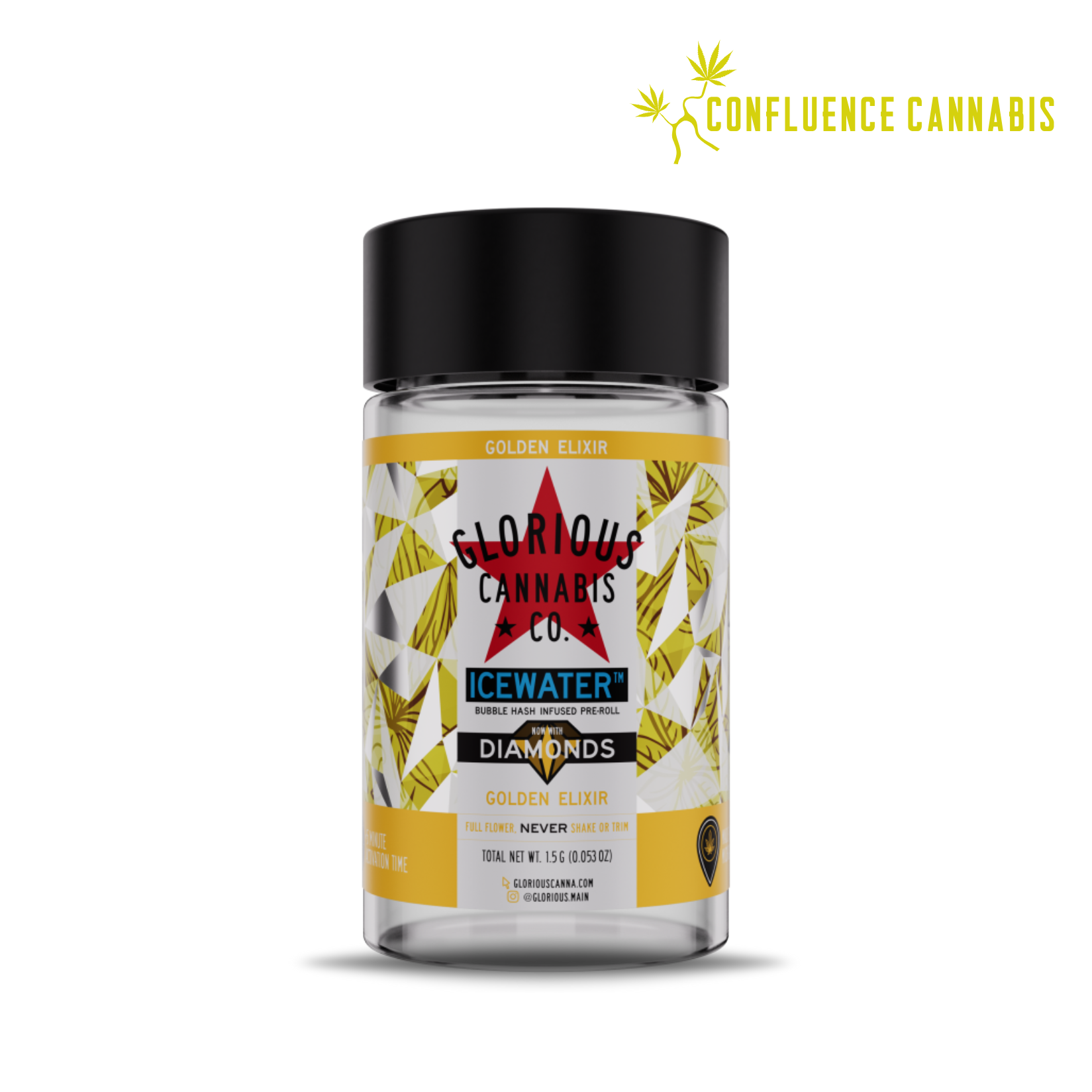 Photograph of product: Golden Elixir Diamond & Bubble au chocolat (Infused) PREROLL 3 Pack