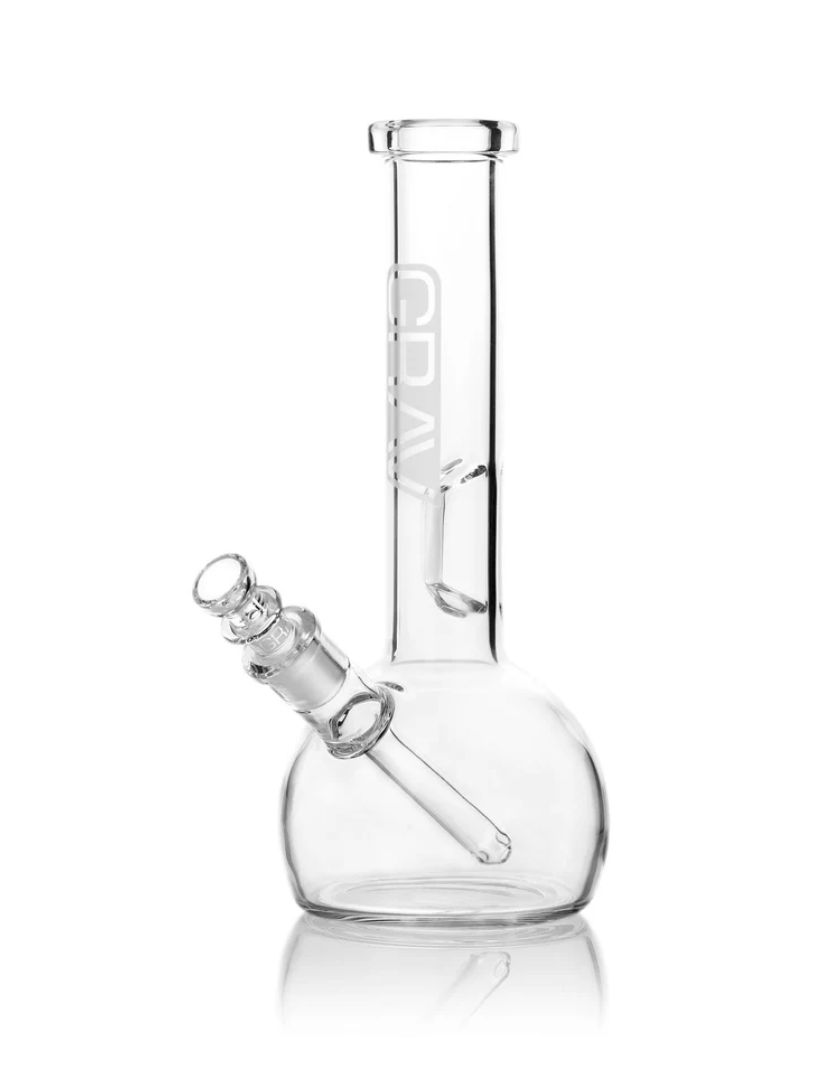 Photograph of product: 8" Clear Round Base Water Pipe | Assorted Colors