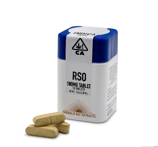 Photograph of product: Emerald Bay Extracts Purple Punch RSO Tablets (10 X 100mg)