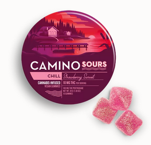 Photograph of product: Camino Sours - Strawberry Sunset 100mg 10pk Vegan Gummies