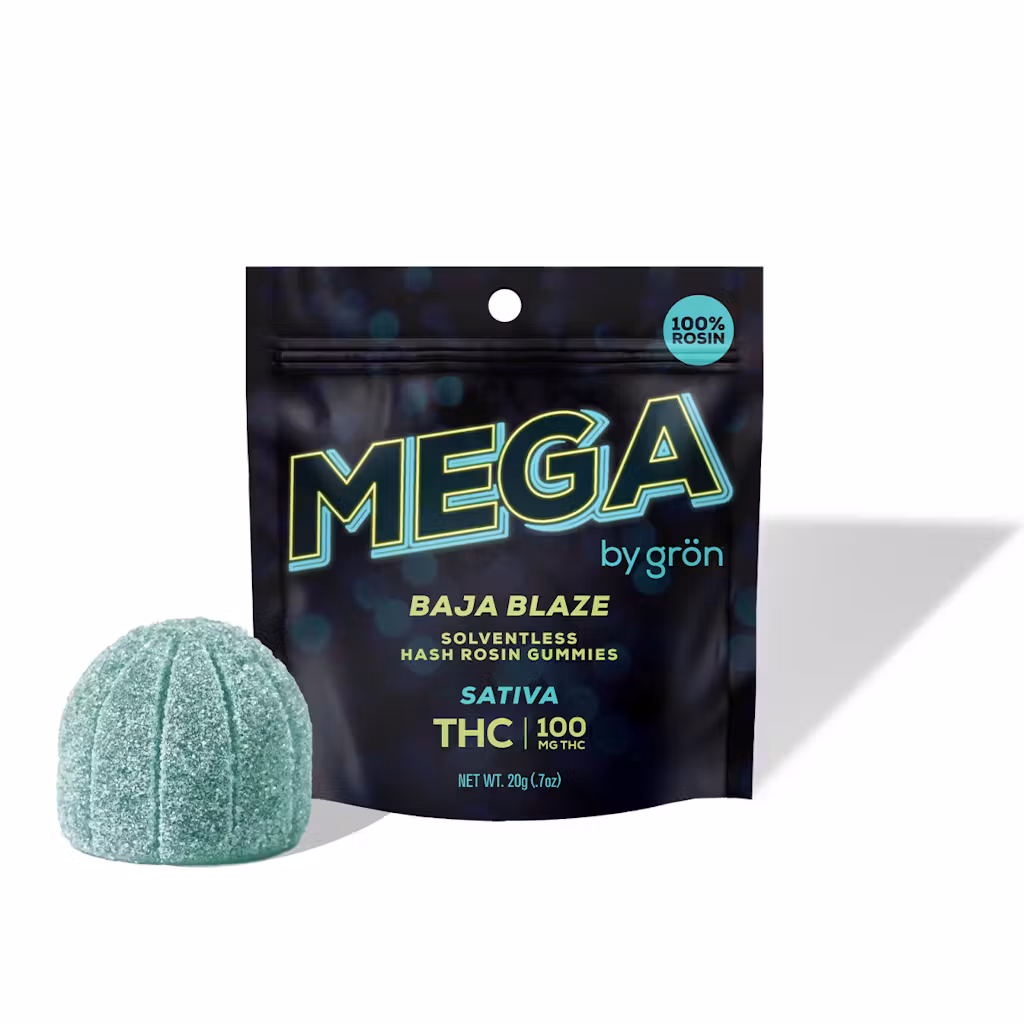 Photograph of product: Grn | Baja Blaze | Rosin Infused Mega Pearl | 100mg