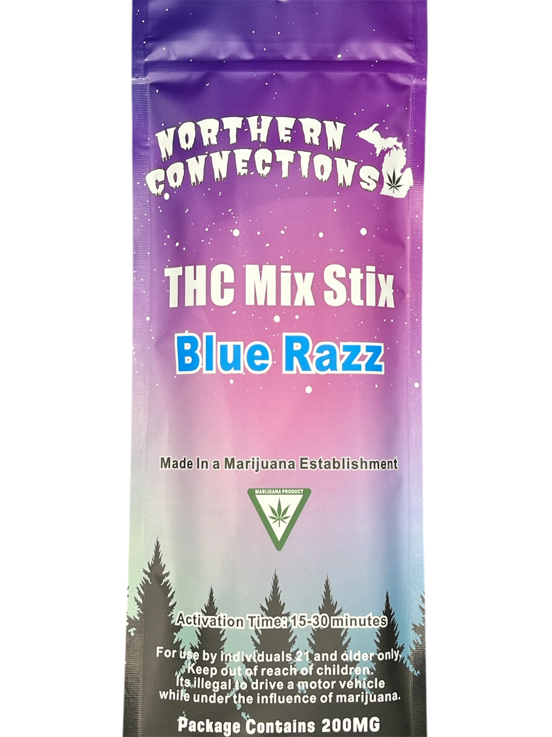 Photograph of product: NORTHERN CONNECTIONS | BLUE RAZZ | MIX STIX | 200MG