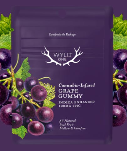 Photograph of product: *Gummy - Wyld 1pc - Grape - GREEN LEAF SPECIAL