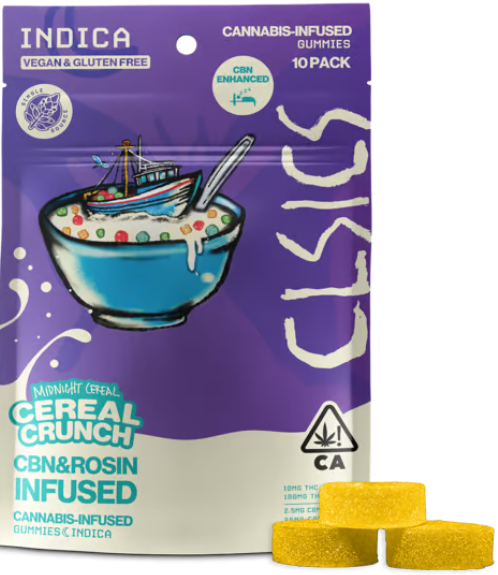 Photograph of product: Cereal Crunch [I] - 100MG TH-oui:CBN Live Rosin Gummies 10PK