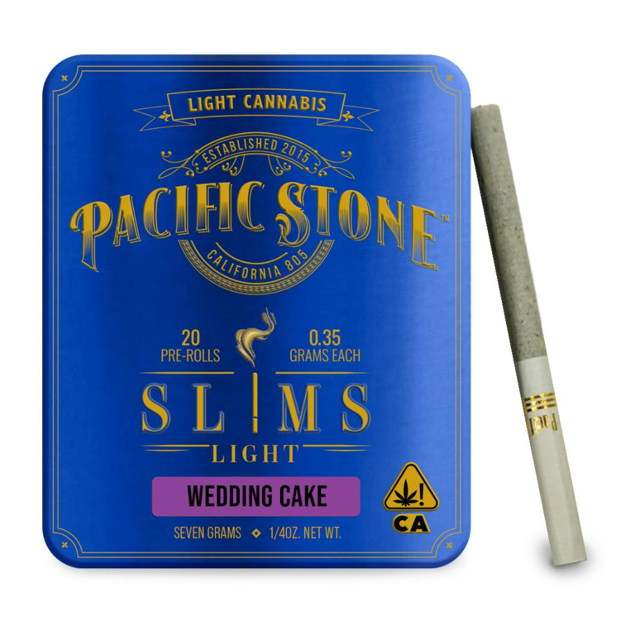 Photograph of Product: [Pacific Stone] Preroll 20 Pack Slims Light - 7g - Wedding Cake (I)